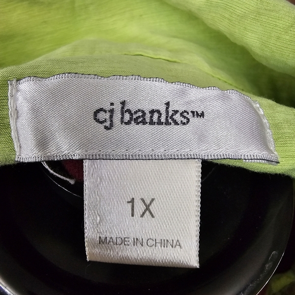 Cj Banks Lime Green Roll Tab Sleeve Hem Drawstring Light Shacket Womens - Picture 2 of 13